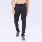 Men's Charcoal Black Slim Fit Placement Printed Track Pants, Black, small image number null
