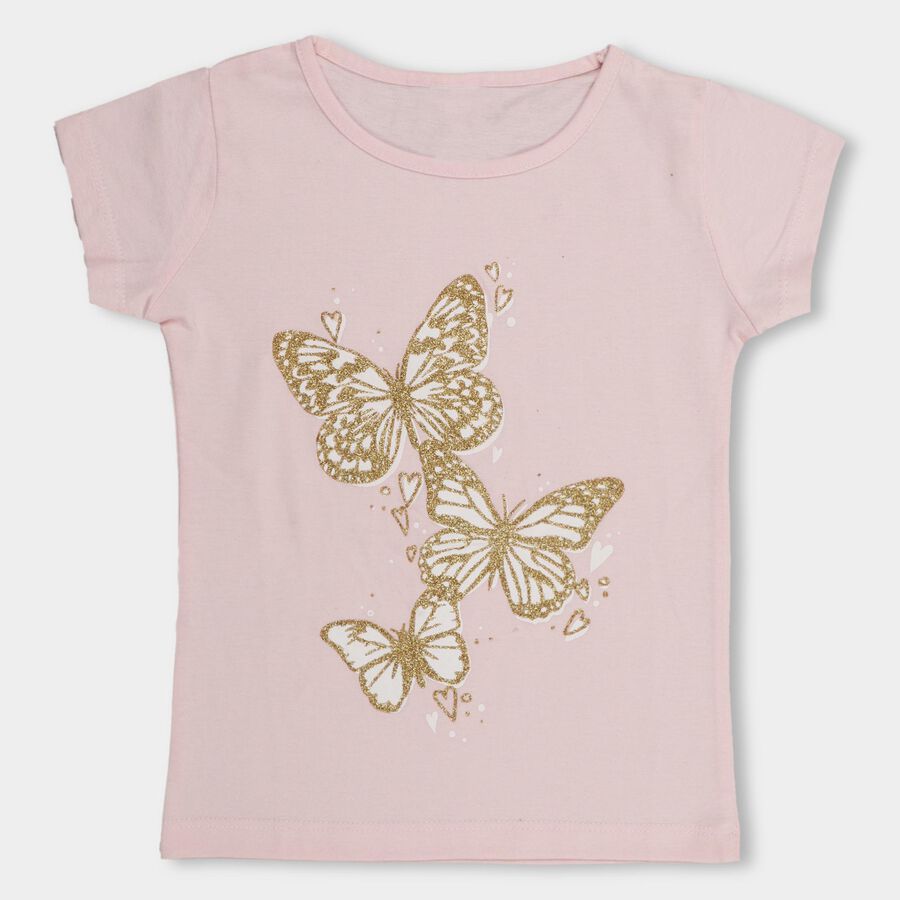 Girls' 100% Cotton T-Shirt , Light Pink, large image number null
