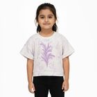 Girls' Off-White Round Neck Casual T-Shirt, ऑफ व्हाइट, small image number null