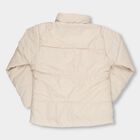 Girls Light Beige High Neck Casual Jacket, Beige, small image number null