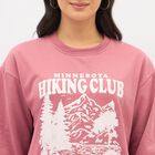 Women's Dusty Rose Crew Neck Casual Sweatshirt, Pink, small image number null
