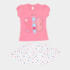 Infants Cotton Skirt Top Set, Pink, small image number null