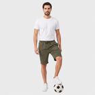 Men's Olive Green Regular Fit Printed Jamaican Shorts, Olive, small