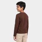 Boys Brown Crew Neck Regular T-Shirt, भूरा, small