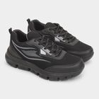 Men's Lace-Up Sports Shoes, काला, small image number null