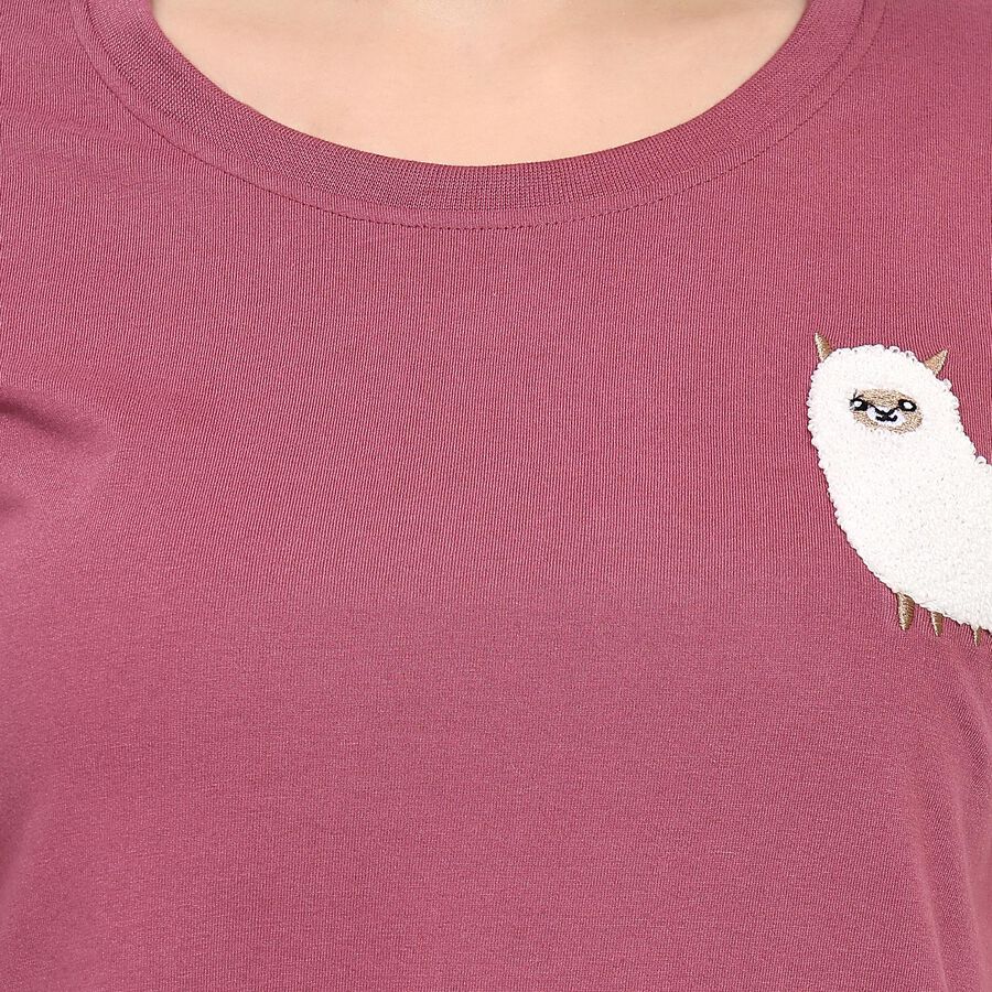 Ladies' Round Neck T-Shirt , गुलाबी, large image number null