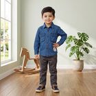 Boys' Blue Collared Shirt, Light Blue, small