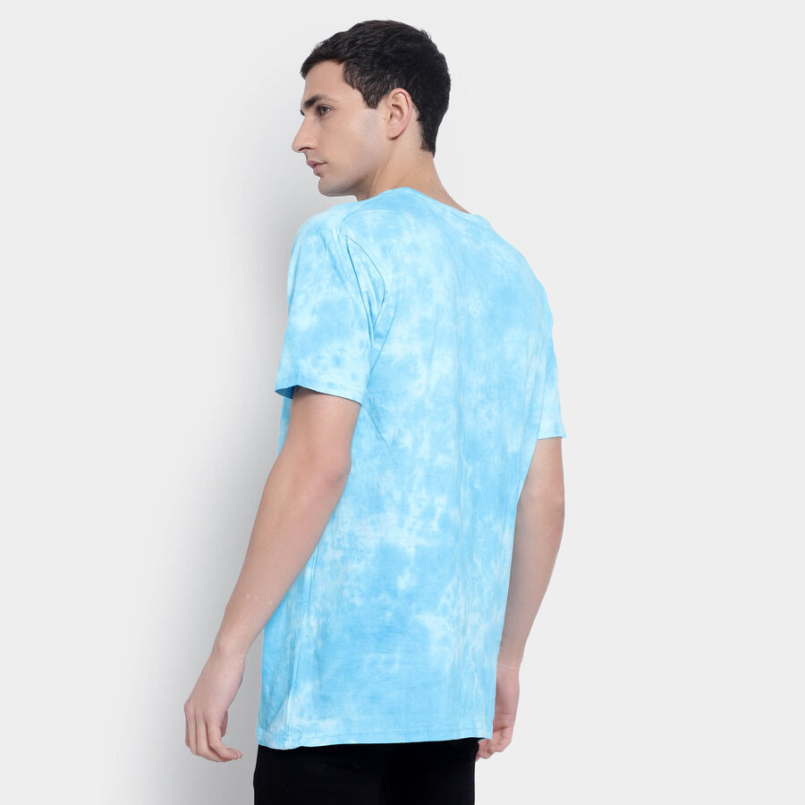 Cotton Round Neck T-Shirt, Sky Blue, large image number null