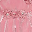 Girls' Shimmering Pink Sleeveless Flared Embellished Frock, Light Pink, small image number null