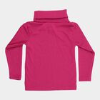 Girls Bright Magenta Turtleneck Casual Pullover, Purple, small image number null
