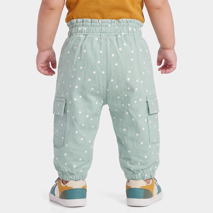 Infants' Mint Green Jogger Fit Polka Dot Cargo Pocket Pyjama, हल्का हरा, large