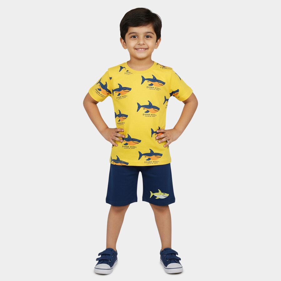 Boys' Knit Baba Suit, Yellow, large