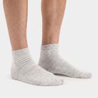 Men's Ankle Length Pack of 3 Socks ( Grey, Black, White ), Navy Blue, small