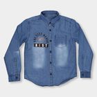 Boys Midnight Blue Full Sleeve Classic Collar Casual Shirt, मध्यम नीला, small image number null