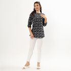 Women's Light Grey Round Neck Printed Kurti, Light Grey, small image number null