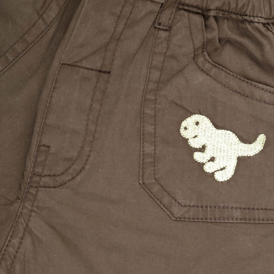Infants Cotton Solid Half Pant, Olive, large image number null