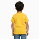 Boys Bright Yellow Round Neck Casual T-Shirt, Yellow, small image number null