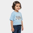 Girls Light Blue Crew Neck Crop T-Shirt, Light Blue, small