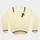 Boys Cream Polo Neck Knitted Pullover, ऑफ व्हाइट, small