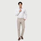 Men's Silver Slim Fit Chino Trousers, सिल्वर, small