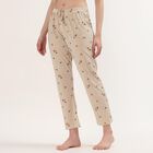 Women's Beige Regular Fit Cuffed Lounge Pyjama, गहरा पीला, small