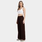 Women's Brown Regular Fit Cuffed Track Pants, भूरा, small
