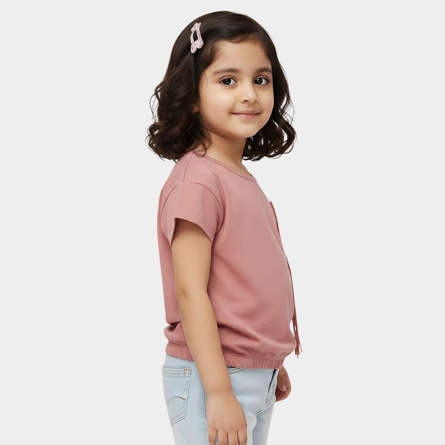 Girls' T-Shirt, हल्का गुलाबी, large