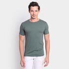 Men's Round Neck Half Sleeves T-Shirt, Dark Green, small image number null