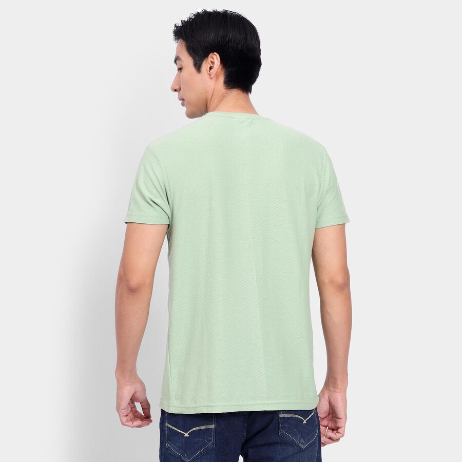 Men's Round Neck Half Sleeves T-Shirt, Light Green, large image number null