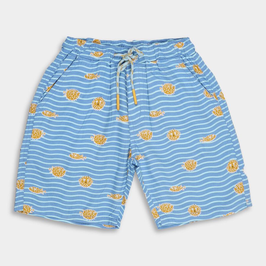 Boys' 100% Cotton Bermudas, Mid Blue, large image number null
