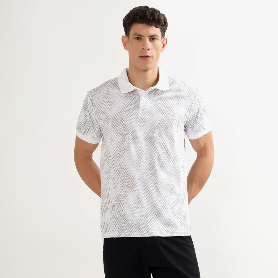 Men's 100% Cotton Collared Half Sleeves T-Shirt , Light Grey, large image number null