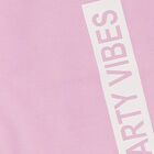 Girls' Light Pink Elastic Waist Party Vibes Pyjama, लाइलेक, small image number null
