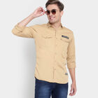 100% Cotton Solid Casual Shirt, Khaki, small image number null
