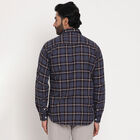 Cotton Checks Casual Shirt, Navy Blue, small image number null