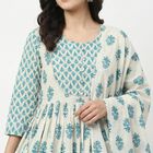 Women's Light Blue Cotton Floral Printed Ethnic Set, Light Blue, small