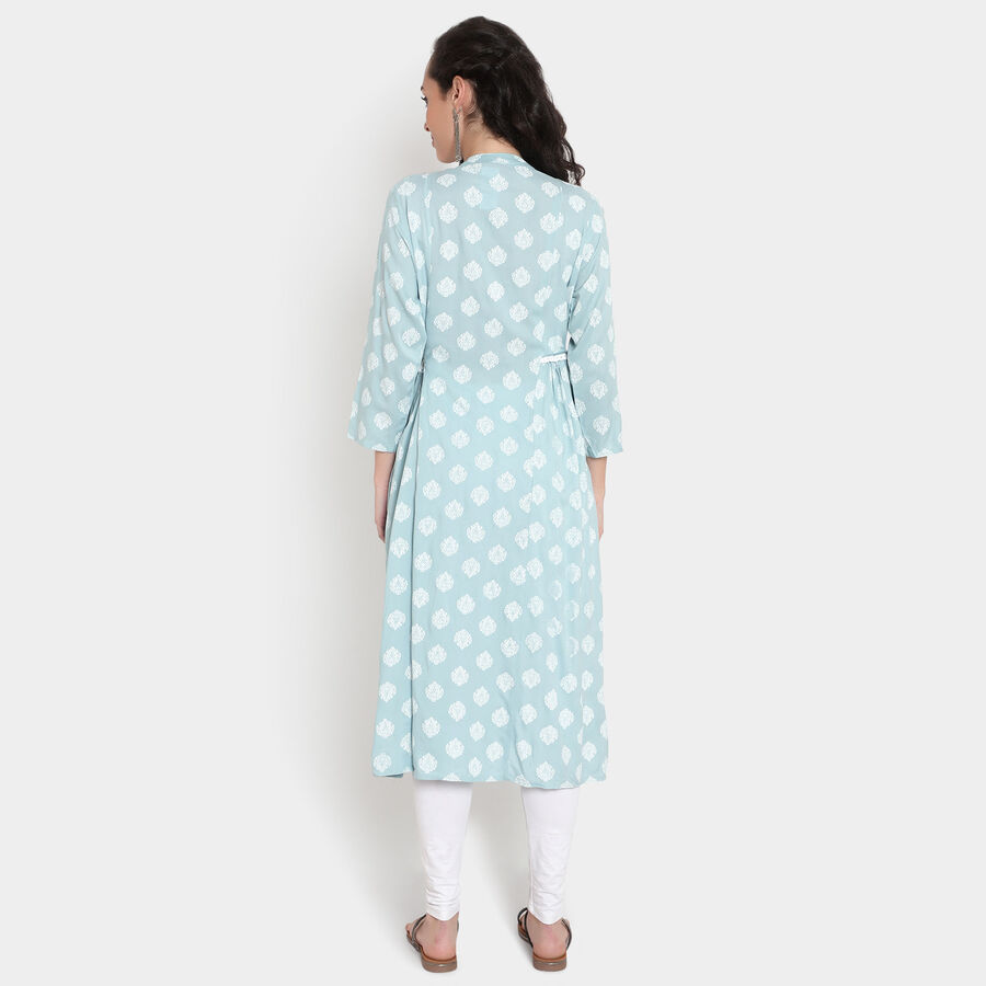 3/4Th Sleeves Straight Kurta, Light Blue, large image number null