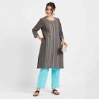 Printed Kurta, Dark Grey, small image number null