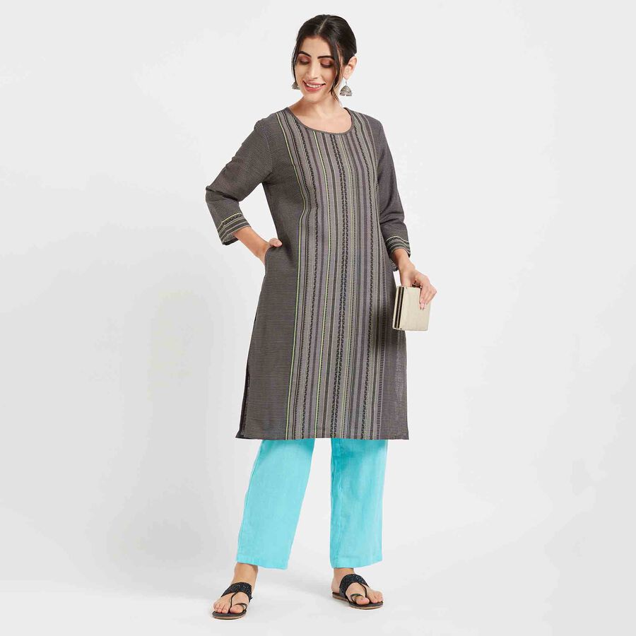 Printed Kurta, Dark Grey, large image number null