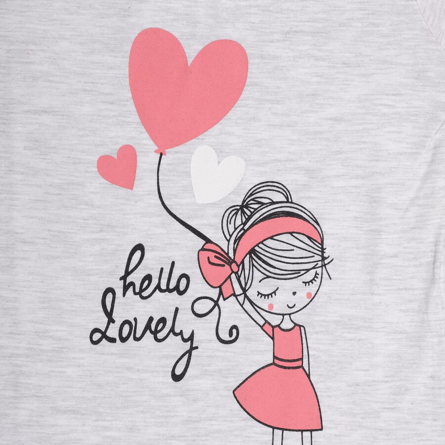 Girls' T-Shirt, Melange Light Grey, large image number null