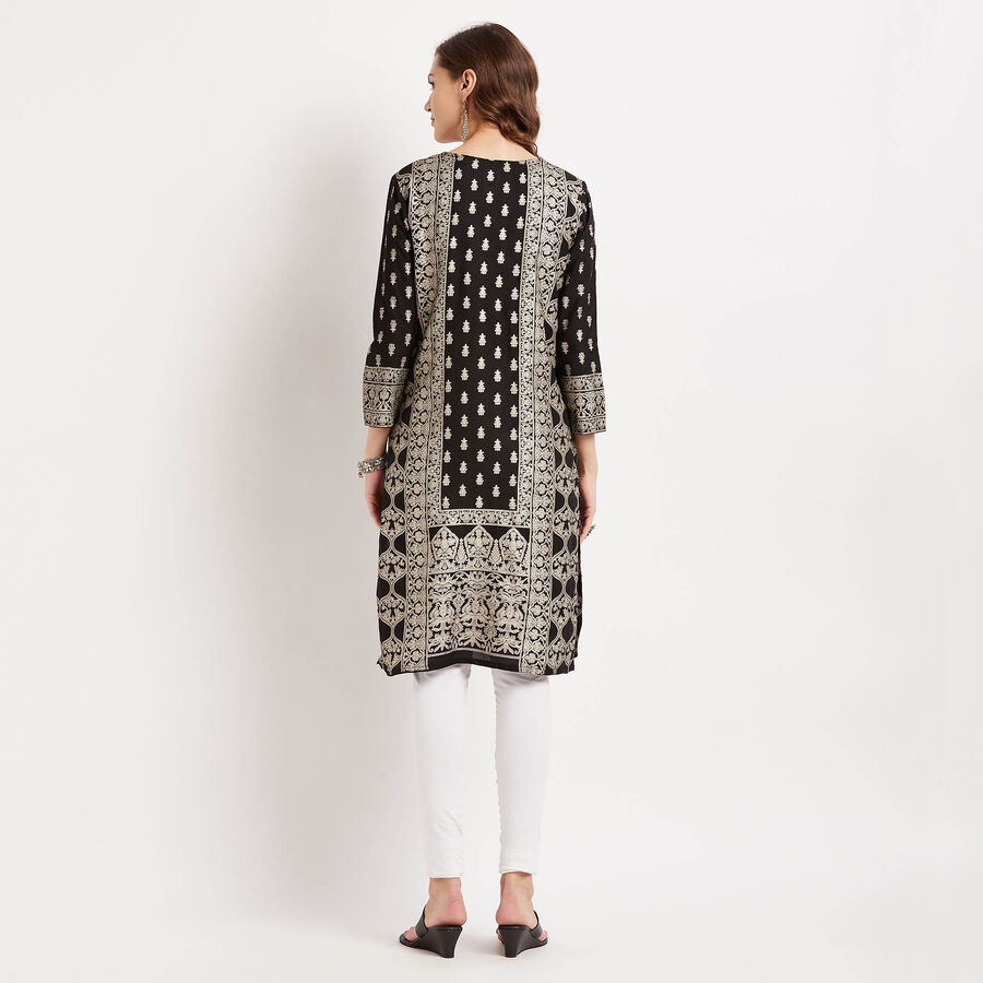 Printed Kurta, Black, large image number null
