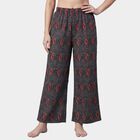 Women's Navy Blue Relaxed-Fit Ditsy Printed Palazzos, Navy Blue, small