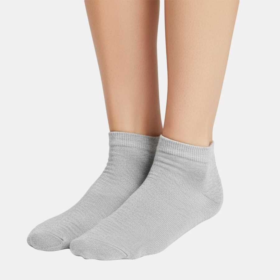 Men's Ankle Length Socks Pack of 3 ( Grey Melange, Black, Charcoal ), चारकोल, large