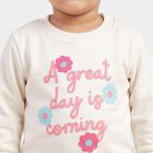 Infants' Cream Crew Neck Pullover Sweatshirt, Off White, small