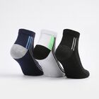 Men's Regular Fit Striped Pack of 3 Socks ( Blue, Black, White ), टील ब्लू, small
