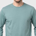 Men's Aqua Crew Neck Pullover Sweatshirt, Aqua, small