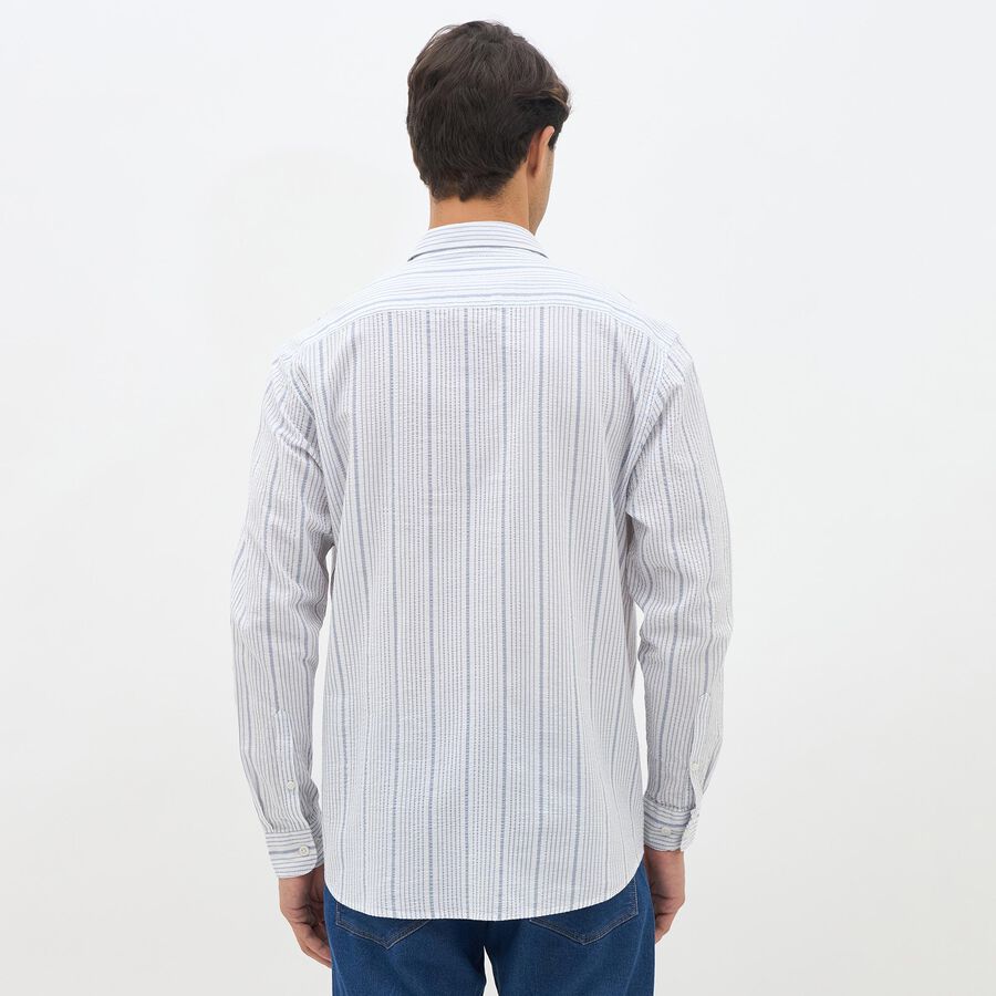 Men's Light Grey Cotton Classic Collar Casual Shirt, Light Grey, large image number null