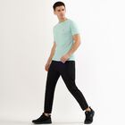 Men's Jet Black Slim Fit Reflective Detail Track Pants, Black, small