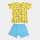 Infants Cotton Printed Baba Suit, Mid Blue, small image number null
