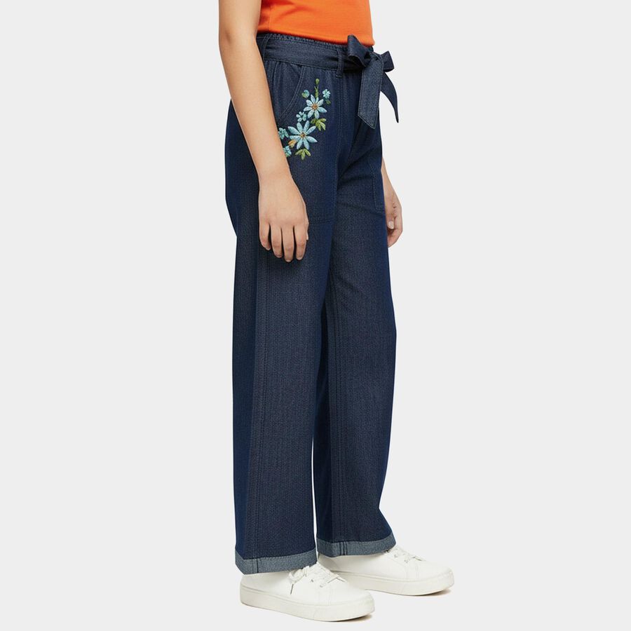 Girls' Jeans, मध्यम नीला, large