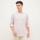 Men's Bright Coral Red Classic Casual Shirt, मूँगा (कोरल), small